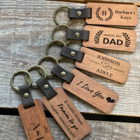 Wood Engraved Keychain 