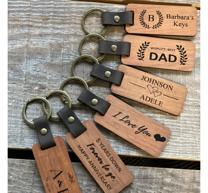 Elevate Your Style with Wooden  Engraved Keychains