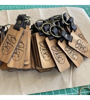 Wood Engraved Keychain 