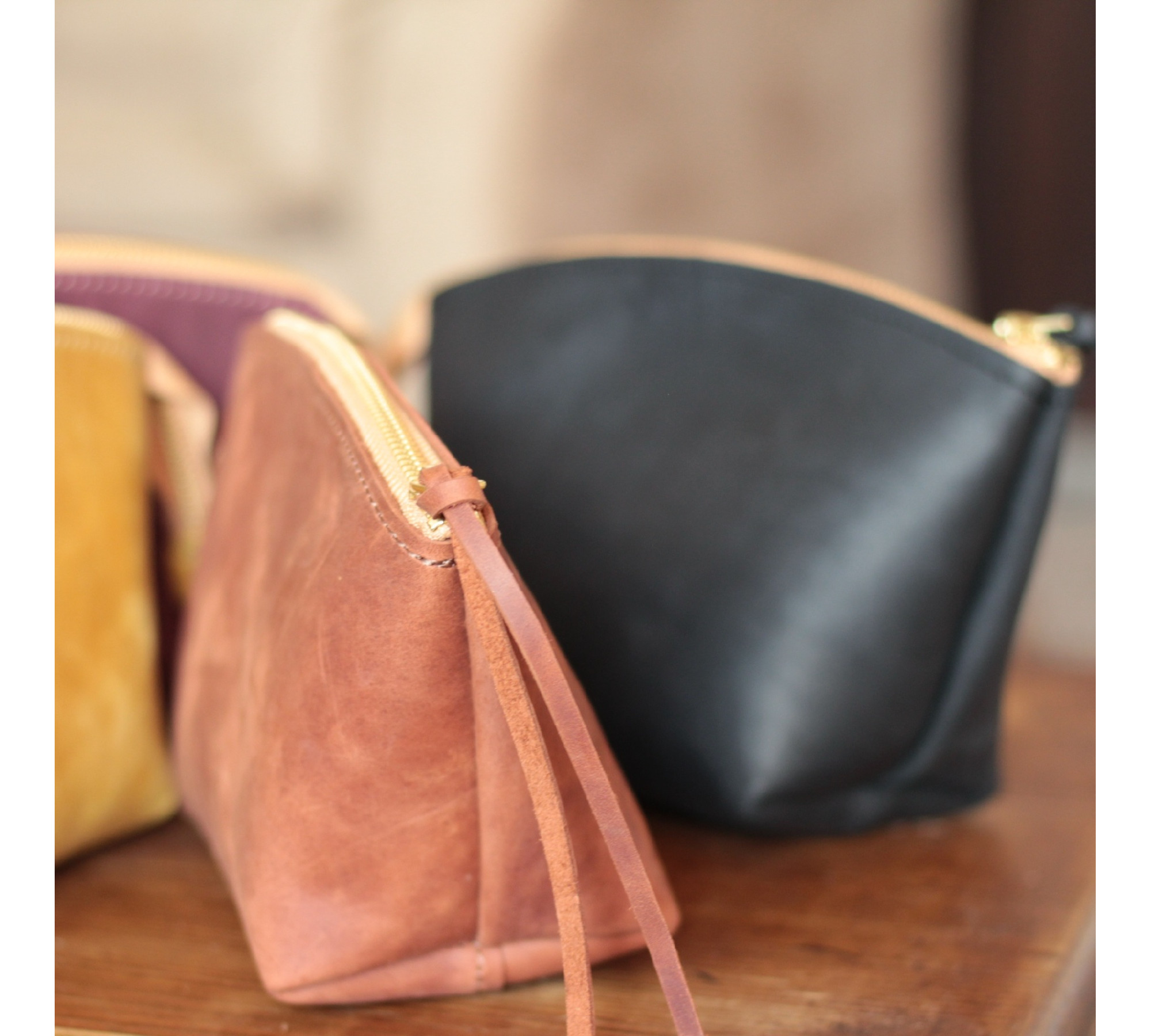 Chic Leather Cosmetic Bags 