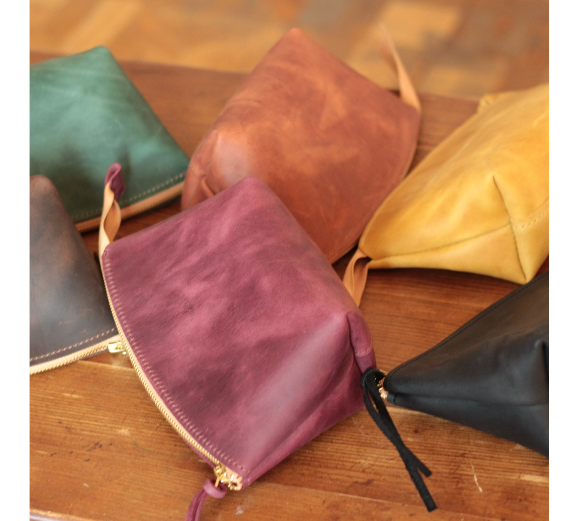 Chic Leather Cosmetic Bags 