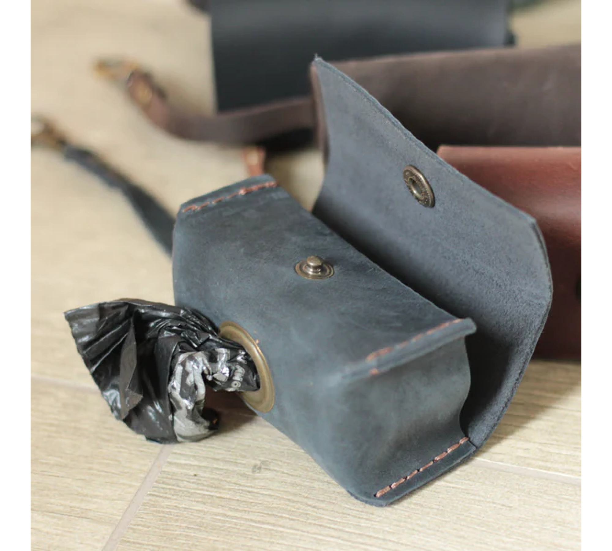 Leather Dog Poop Bag Dispenser - Stylish and Practical