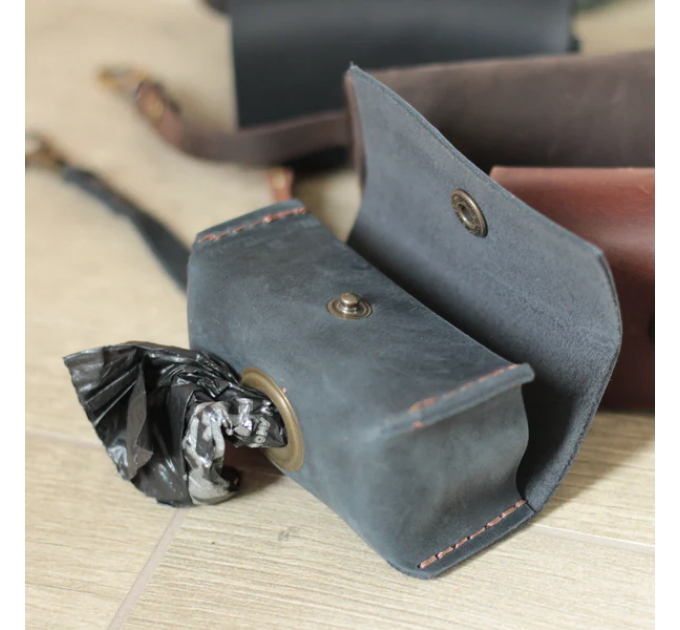 Leather Dog Poop Bag Dispenser - Stylish and Practical