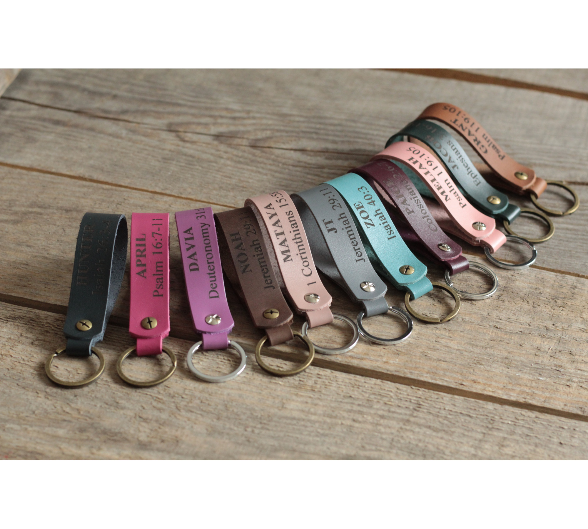 Personalized Leather Keychain - Custom Engraved Gift