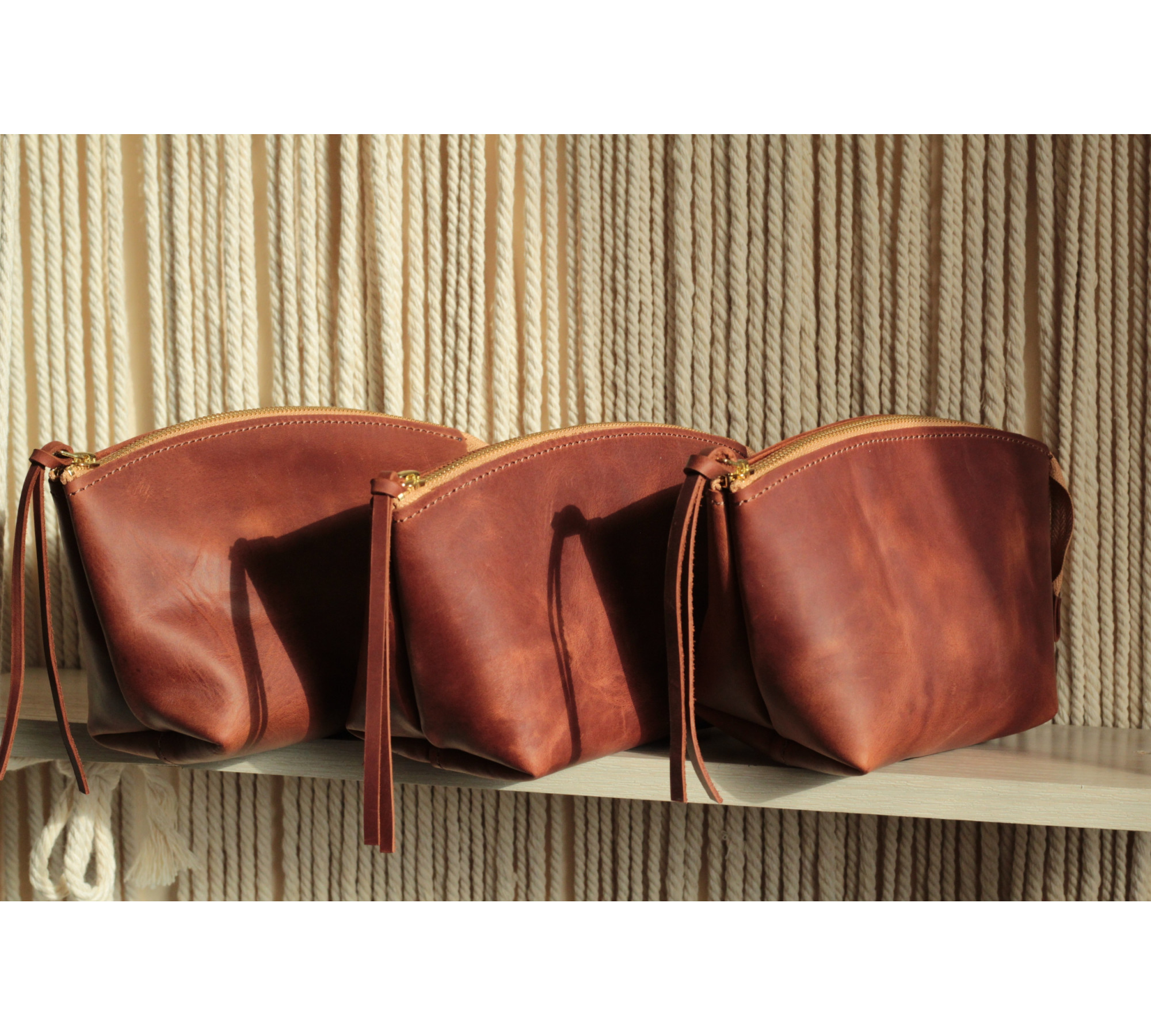 Handmade Leather Makeup Bag from Italian Leather