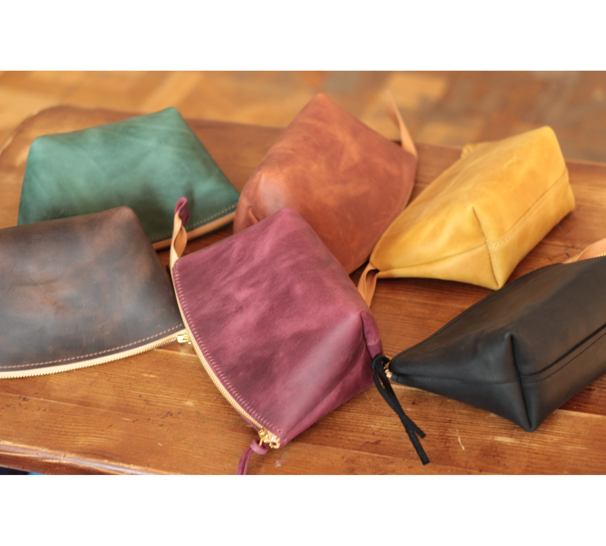 Handmade Leather Makeup Bag from Italian Leather