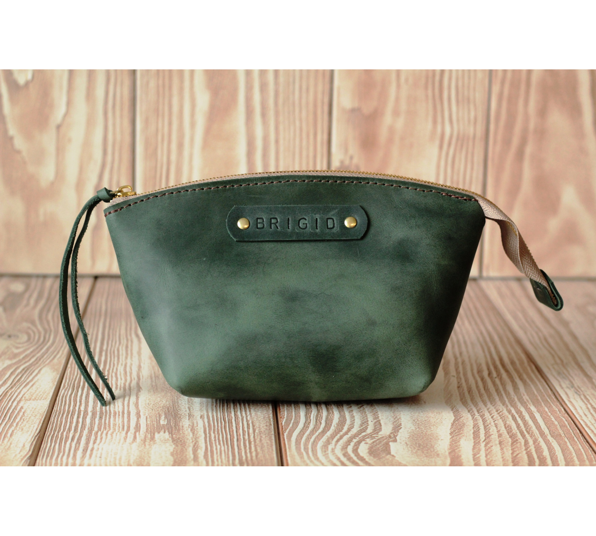 Handmade Leather Makeup Bag from Italian Leather