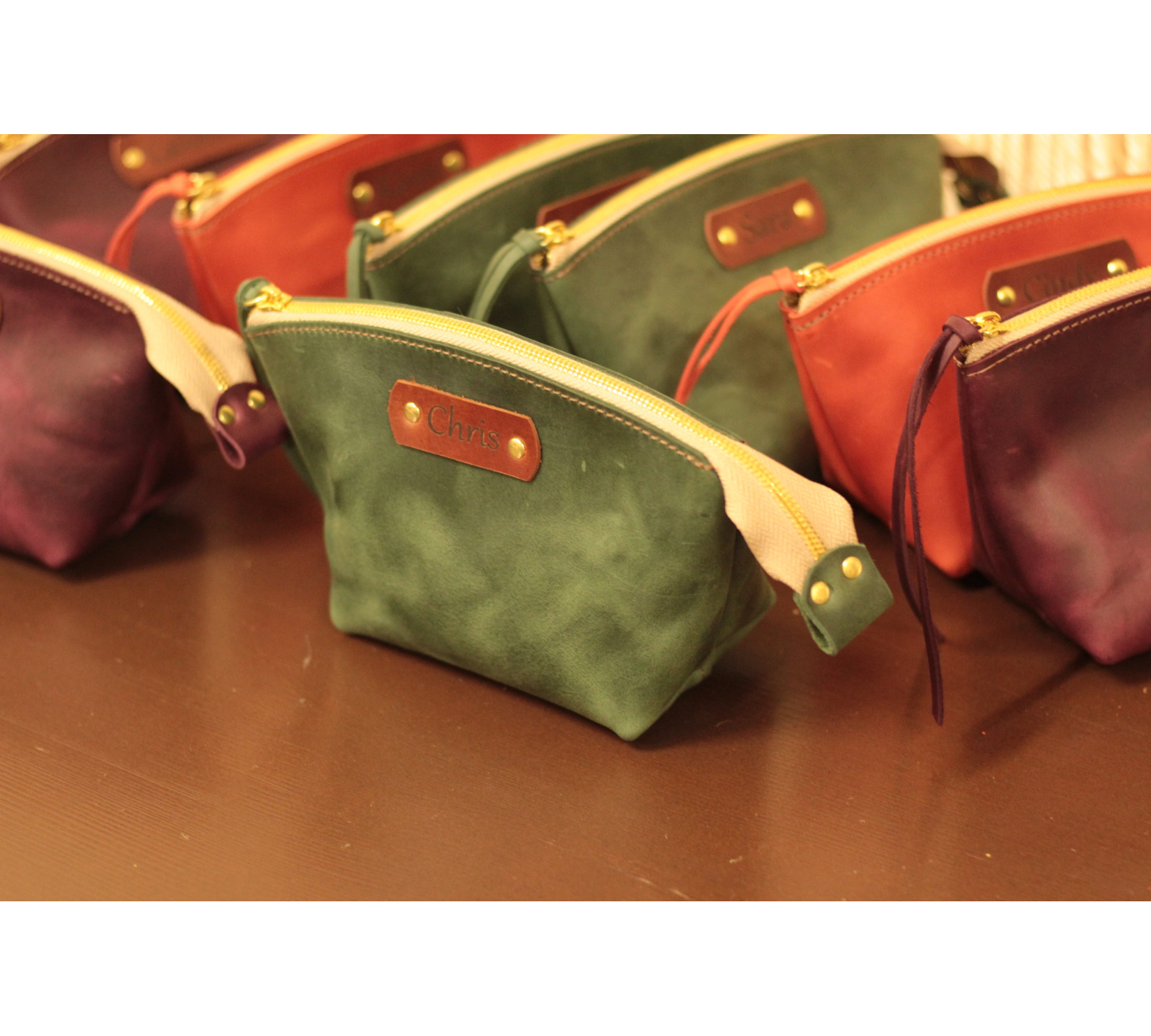 Handmade Leather Makeup Bag from Italian Leather