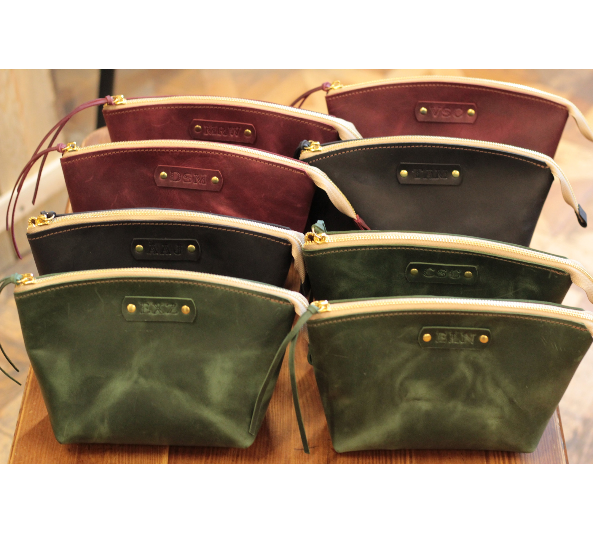 Handmade Leather Makeup Bag from Italian Leather