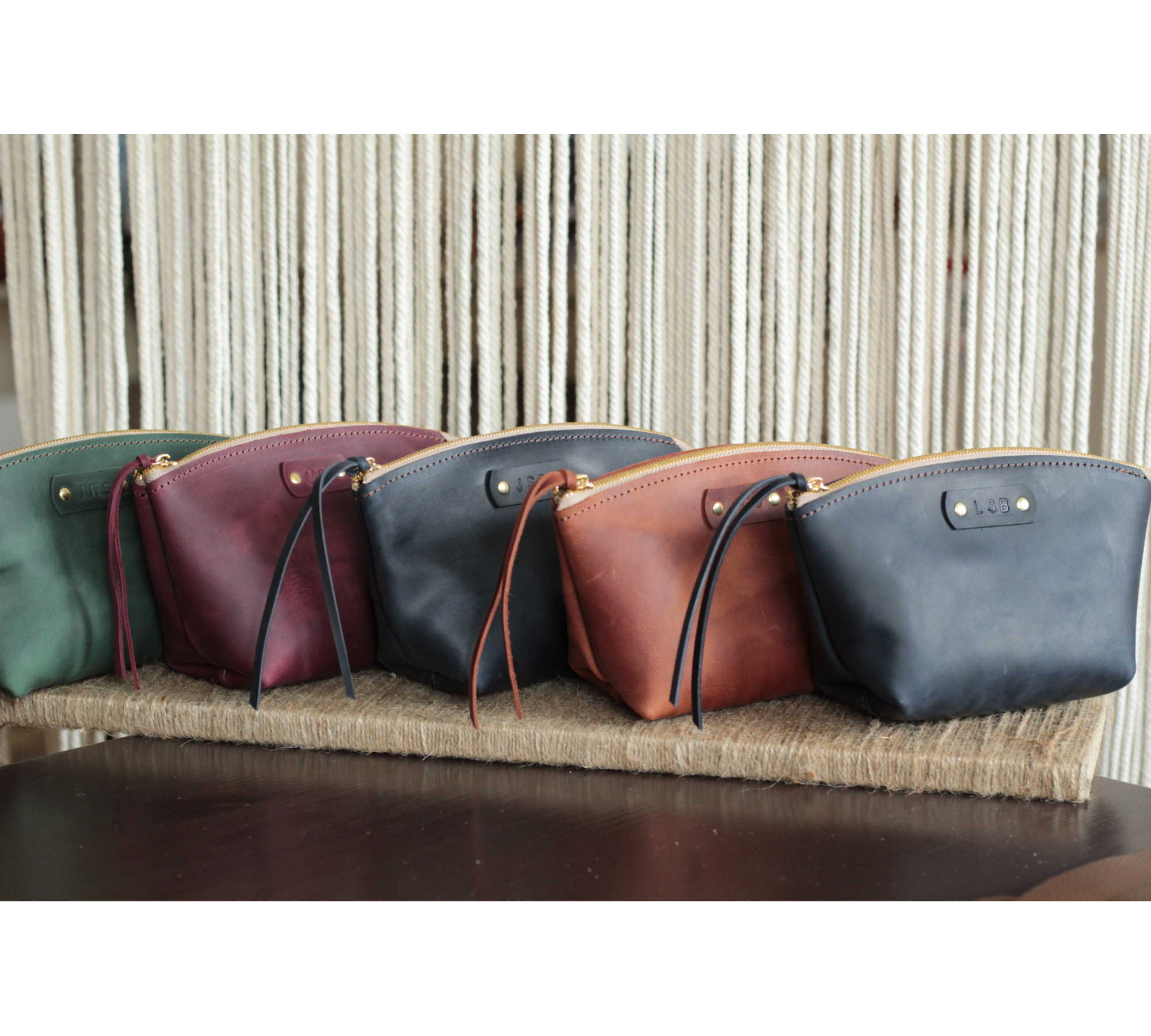 Handmade Leather Makeup Bag from Italian Leather