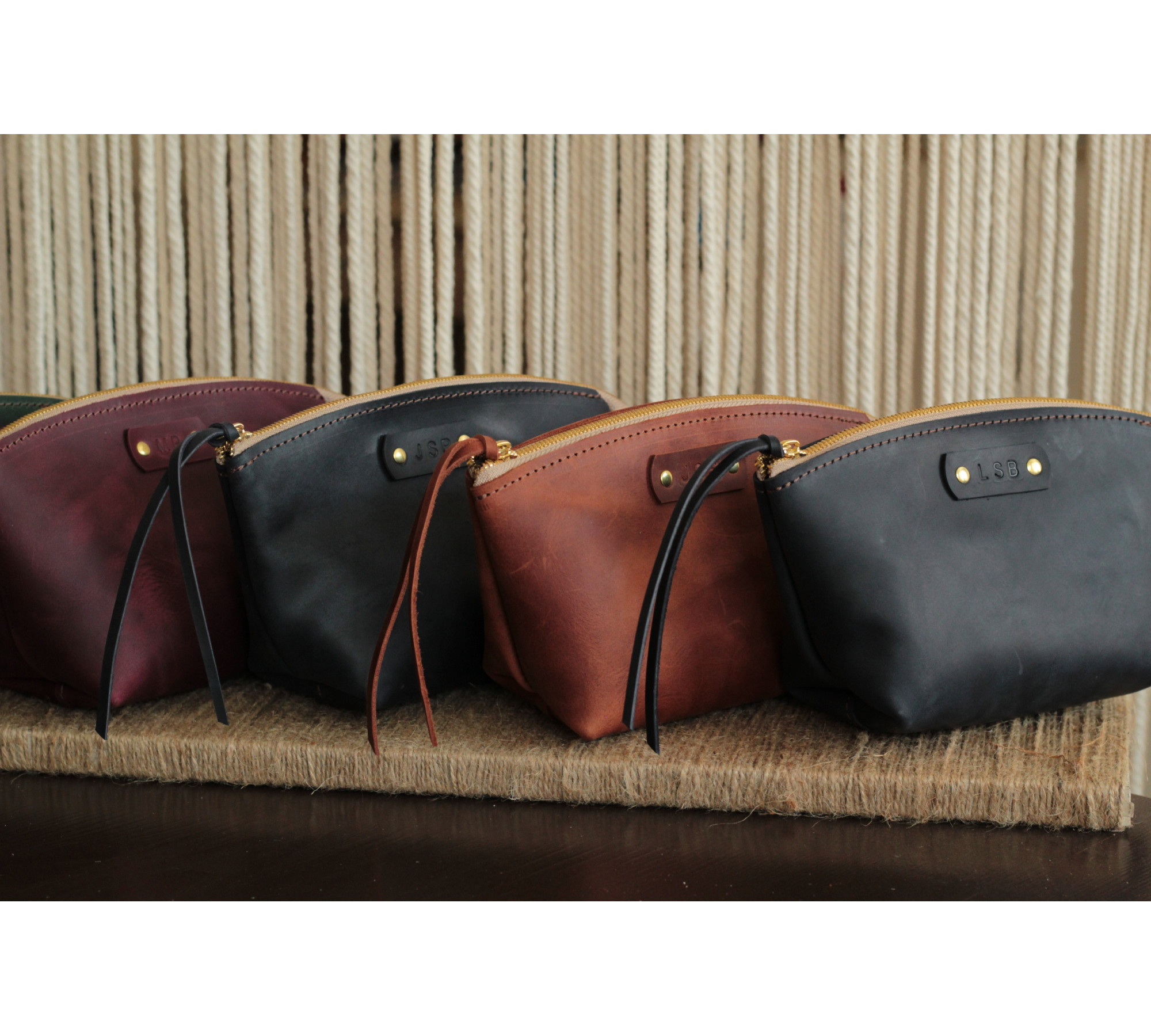 Handmade Leather Makeup Bag from Italian Leather