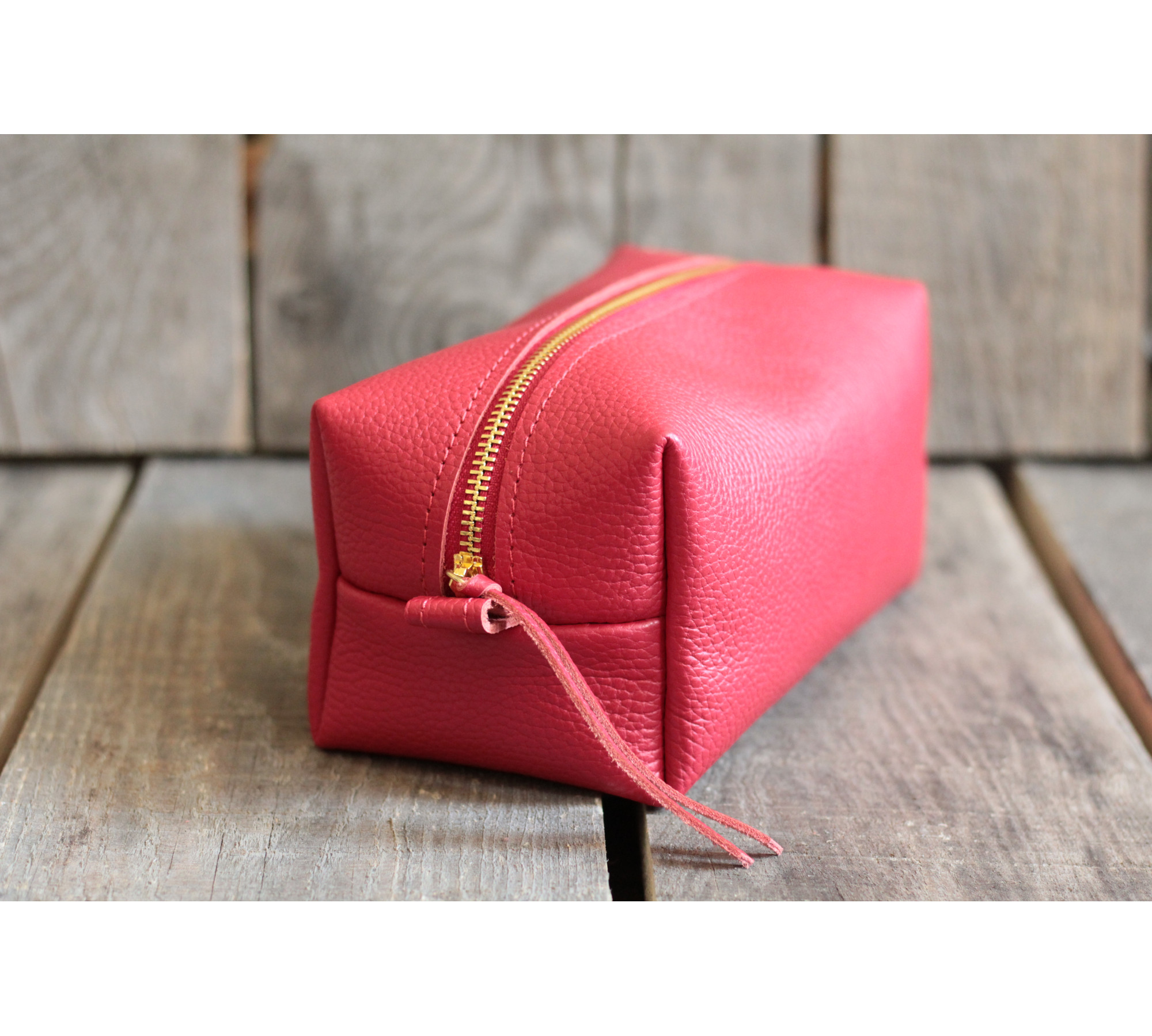 Soft Leather Makeup Pouch