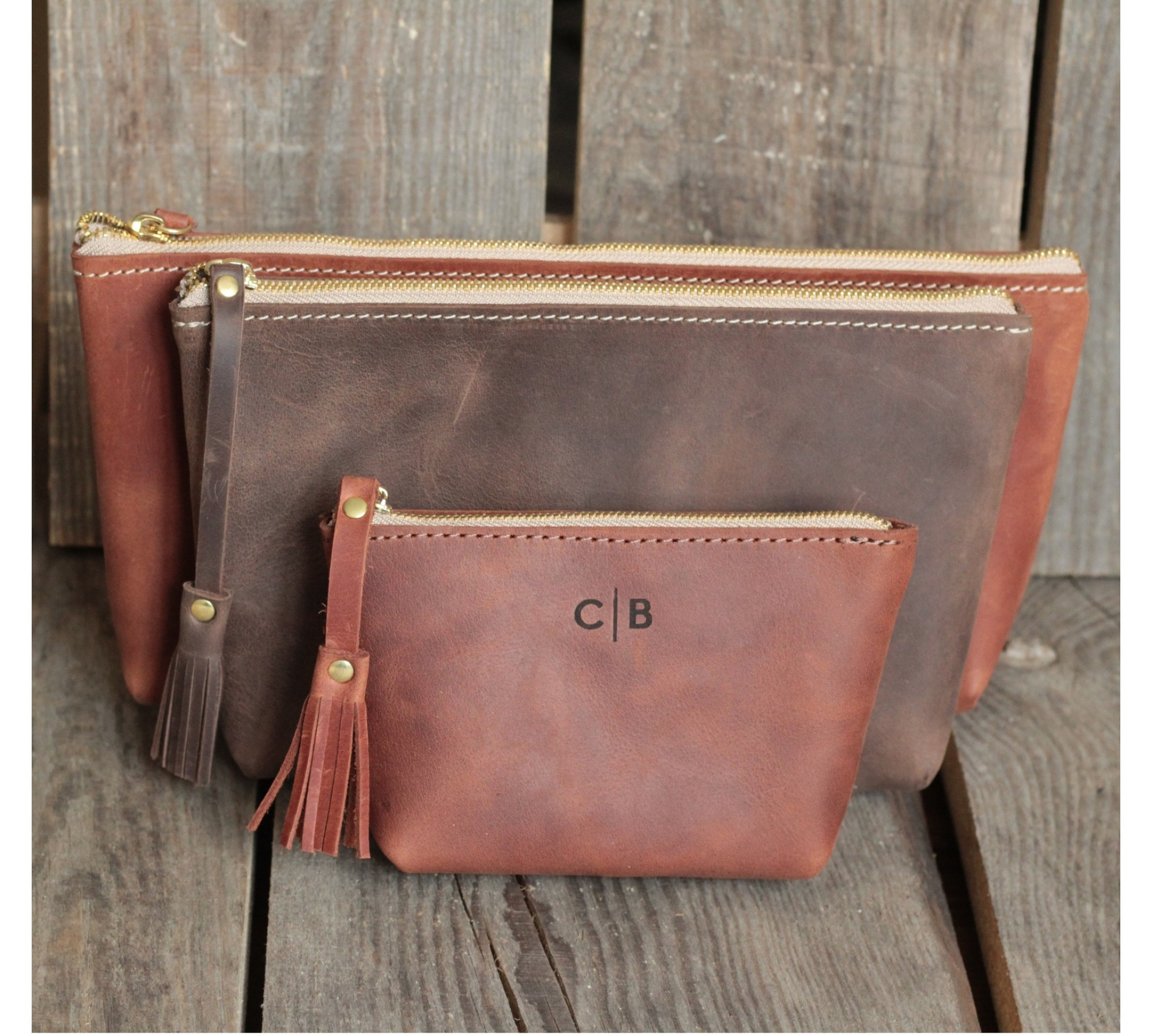 Minimalist Leather Makeup Bag