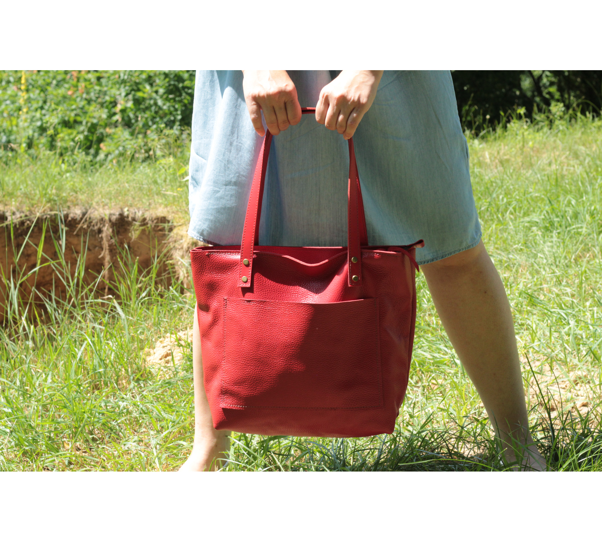 Soft Italian Leather Tote Bag
