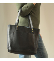 Soft Italian Leather Tote Bag – Handmade Everyday Carryall
