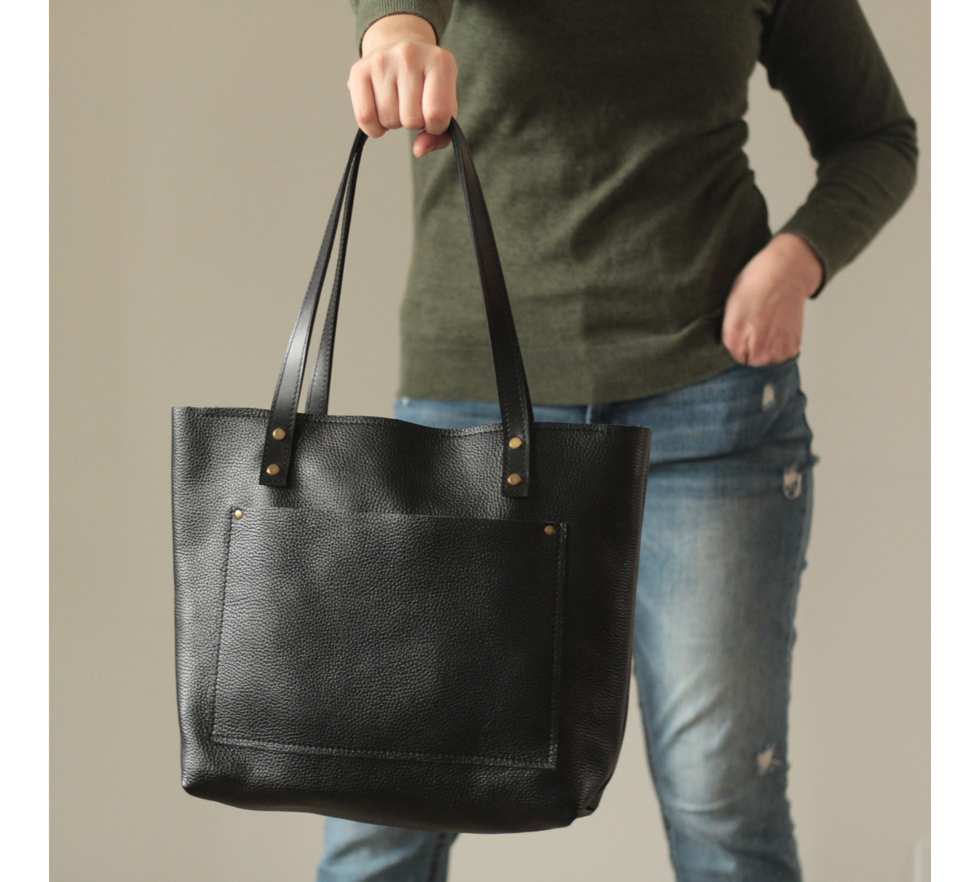 Soft Italian Leather Tote Bag

