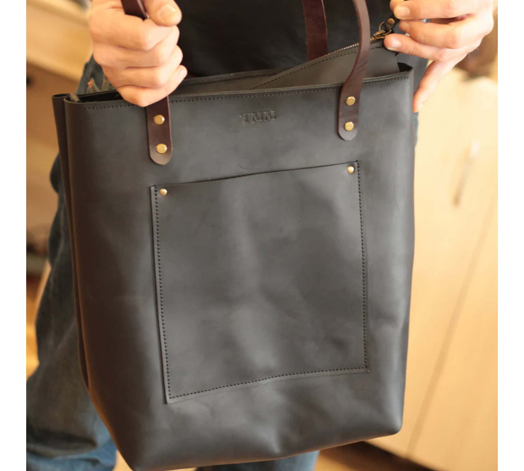 Large Leather Tote Bag Handmade | Maximum Capacity Leather Tote