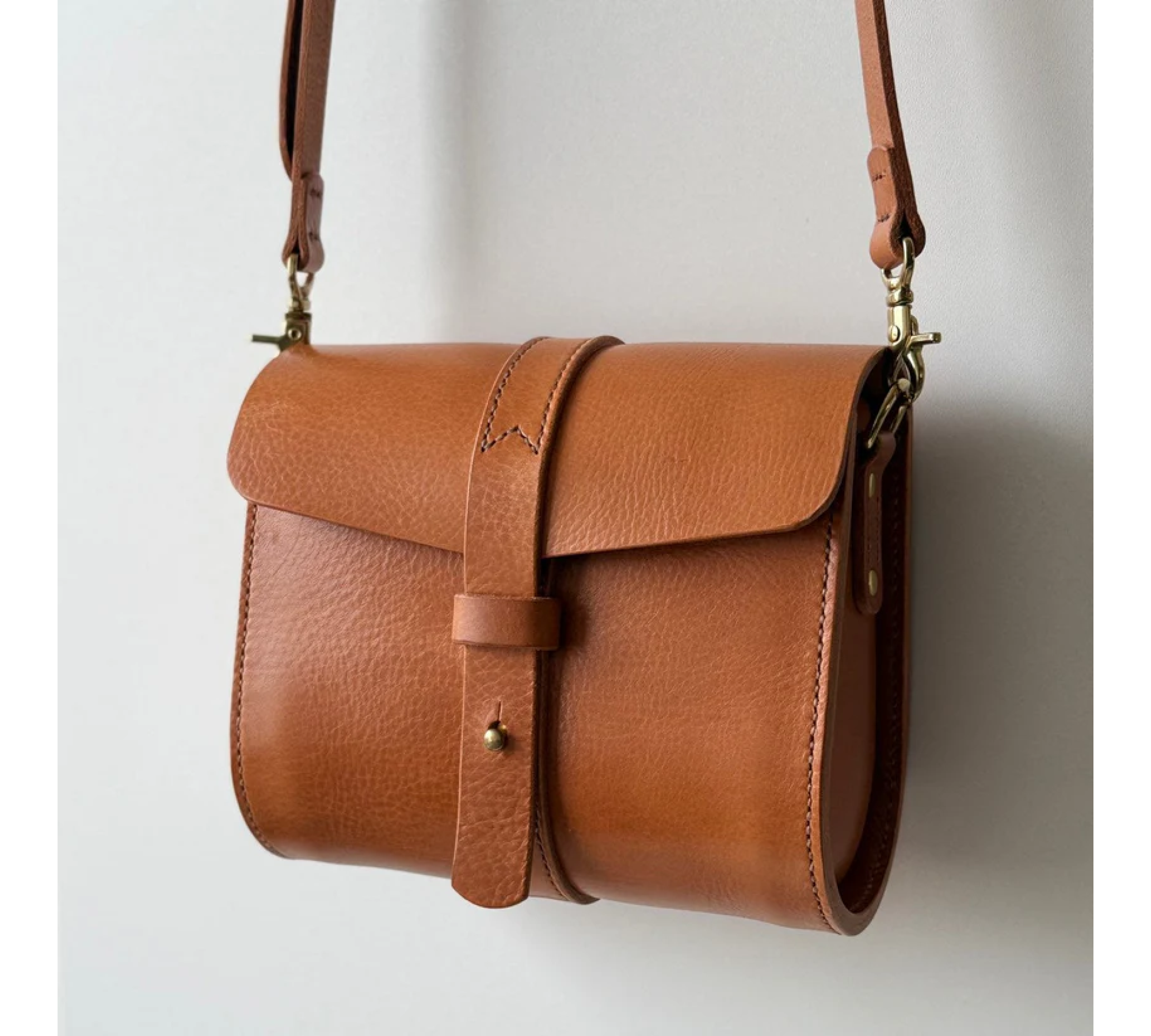 Hand-Stitched Italian Leather Crossbody Bag
