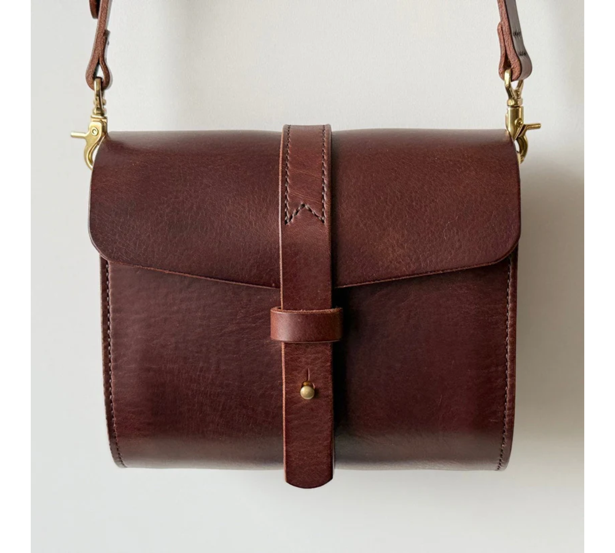 Hand-Stitched Italian Leather Crossbody Bag
