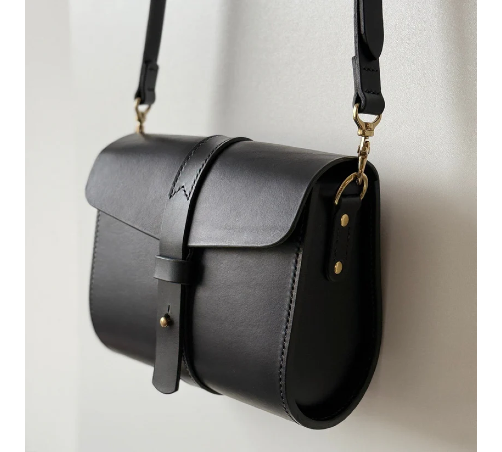 Hand-Stitched Italian Leather Crossbody Bag
