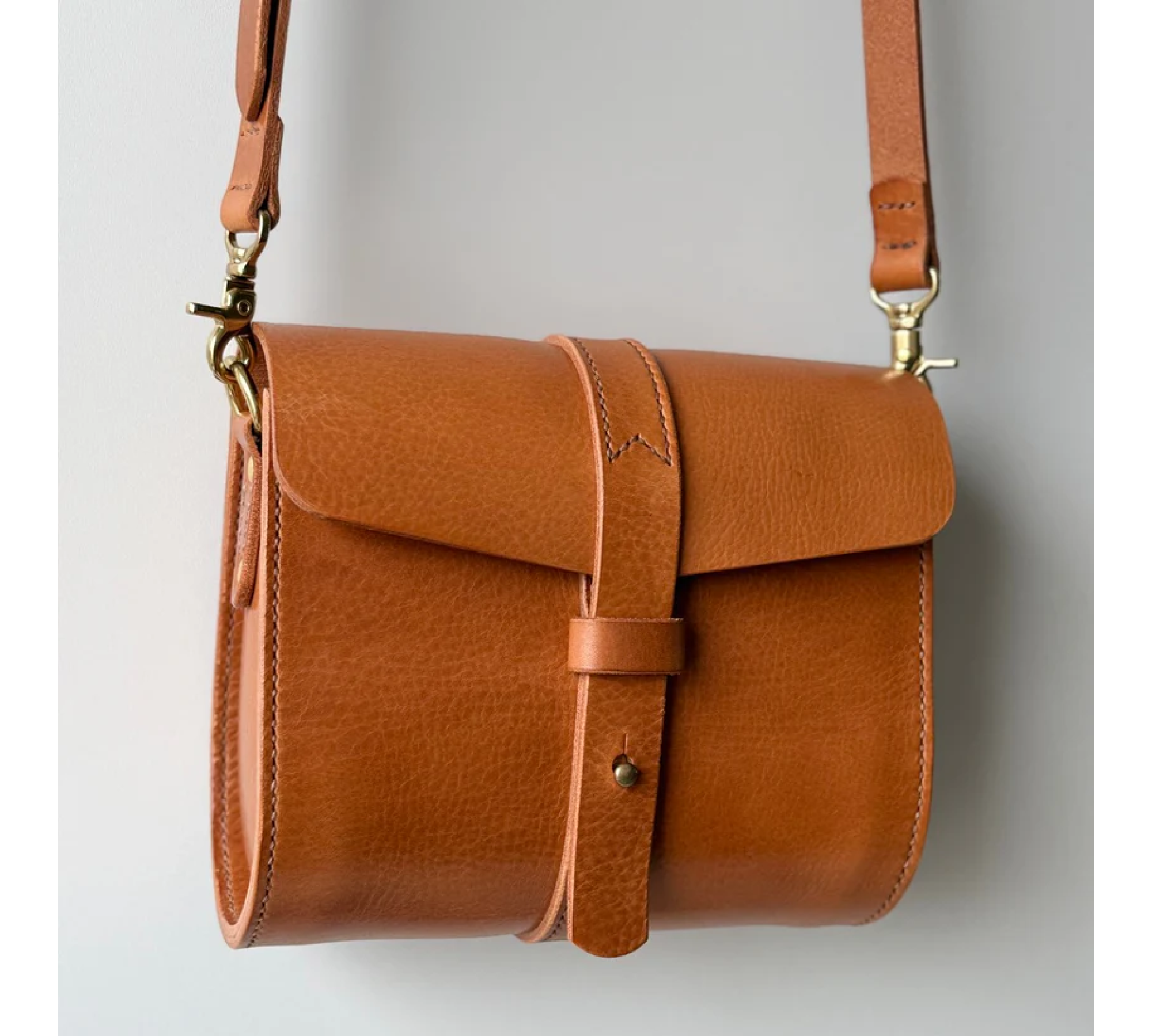 Hand-Stitched Italian Leather Crossbody Bag
