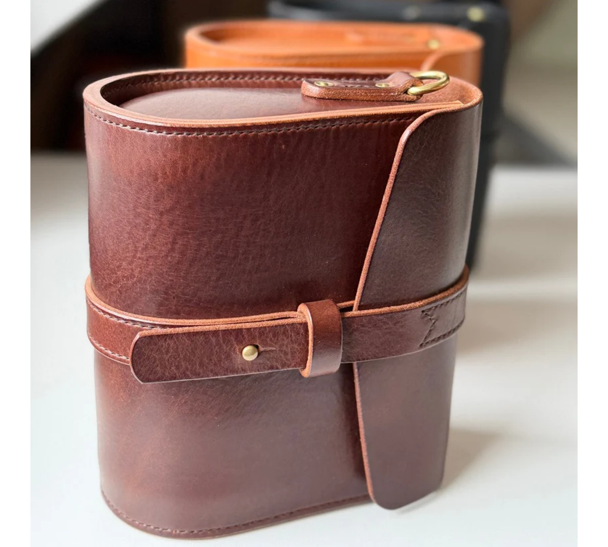 Hand-Stitched Italian Leather Crossbody Bag
