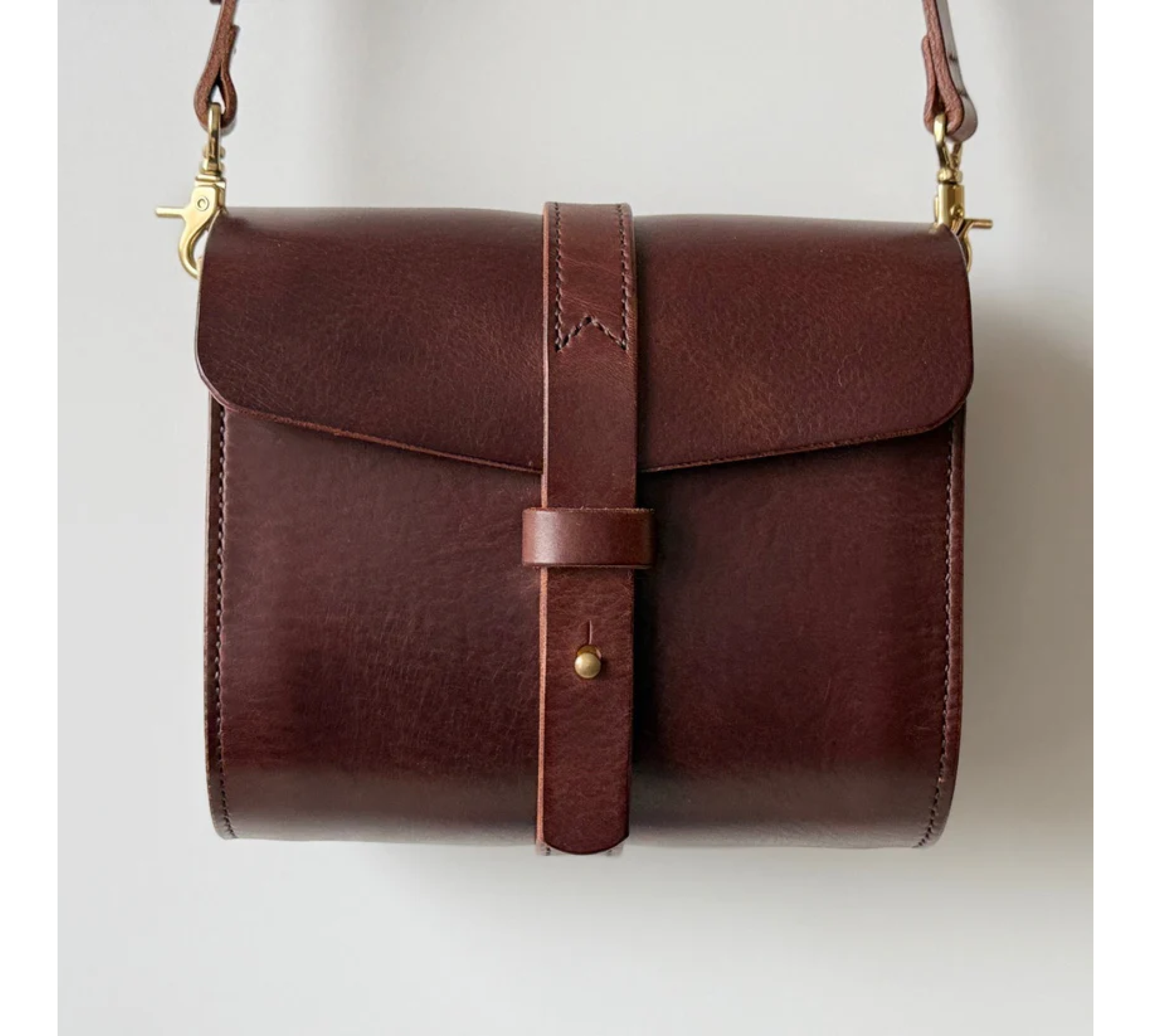 Hand-Stitched Italian Leather Crossbody Bag
