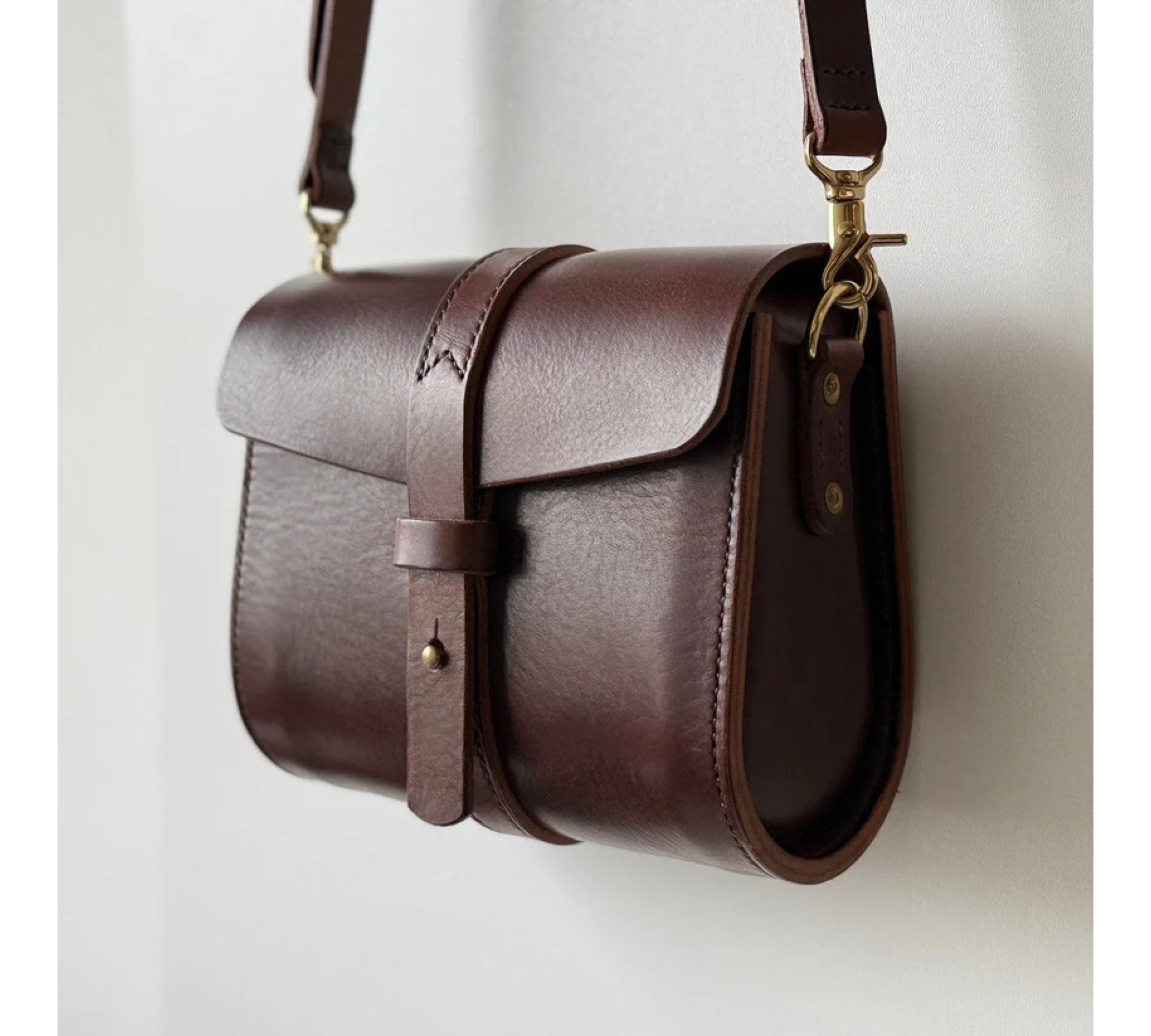 Hand-Stitched Italian Leather Crossbody Bag
