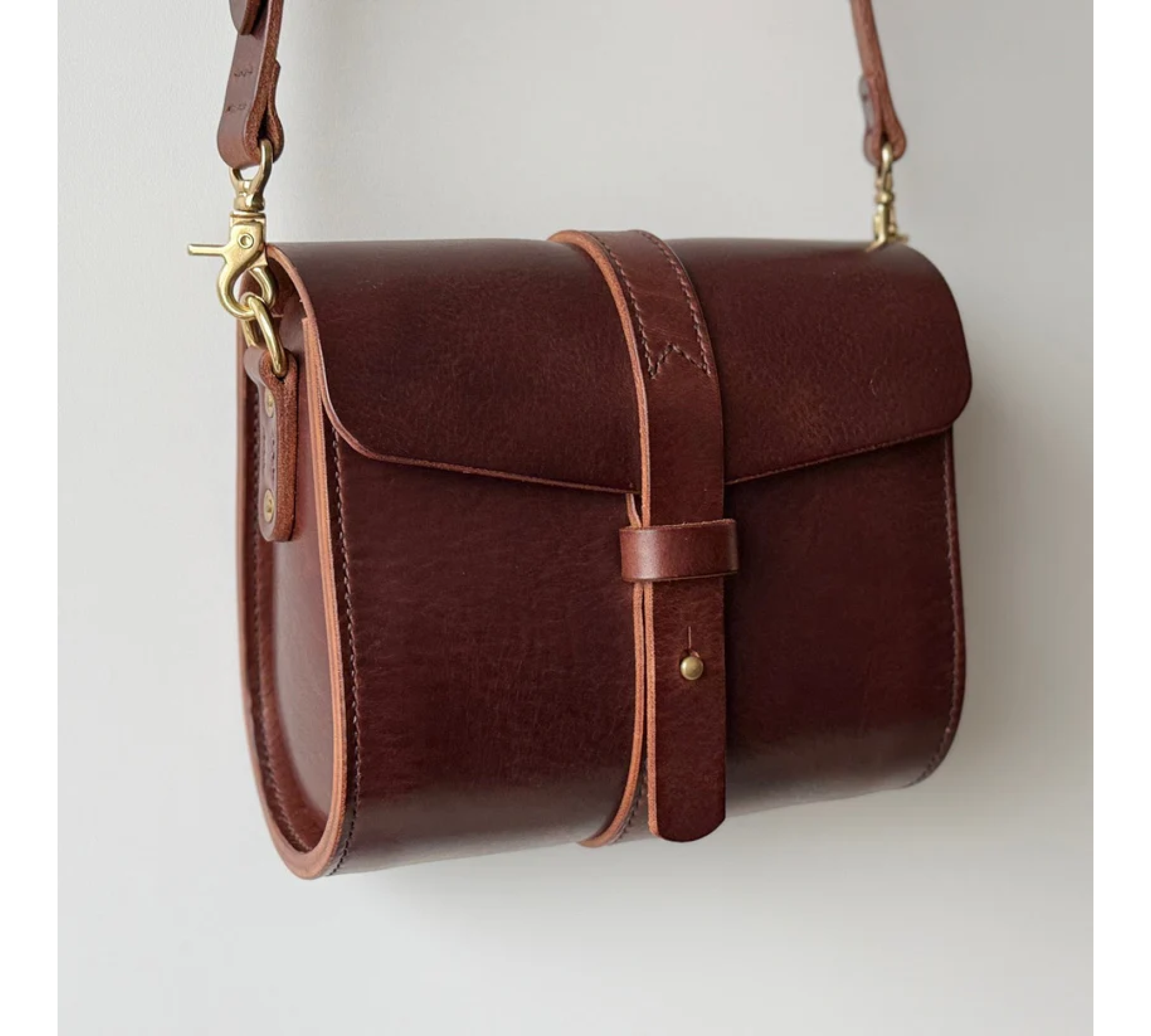 Hand-Stitched Italian Leather Crossbody Bag
