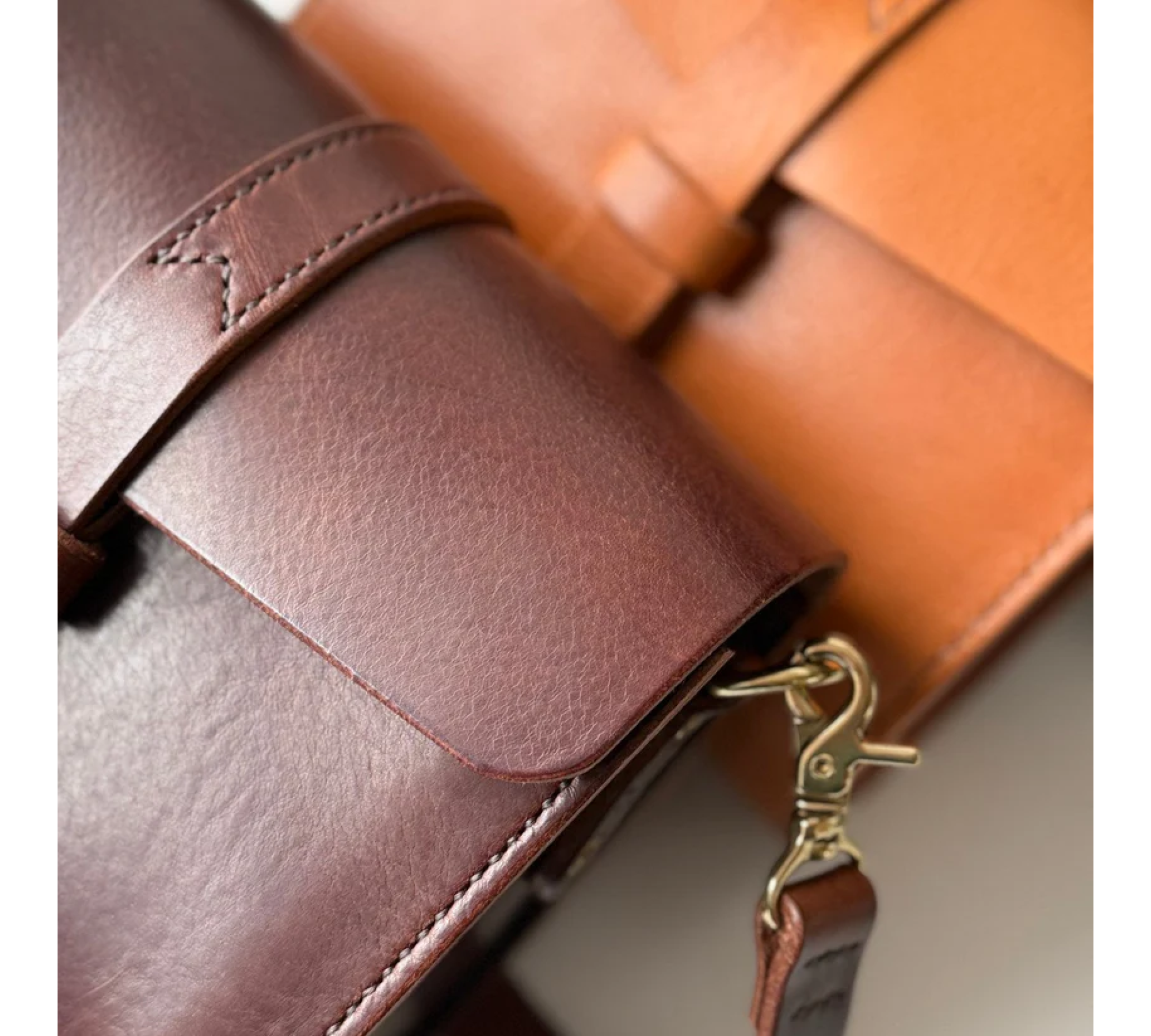 Hand-Stitched Italian Leather Crossbody Bag
