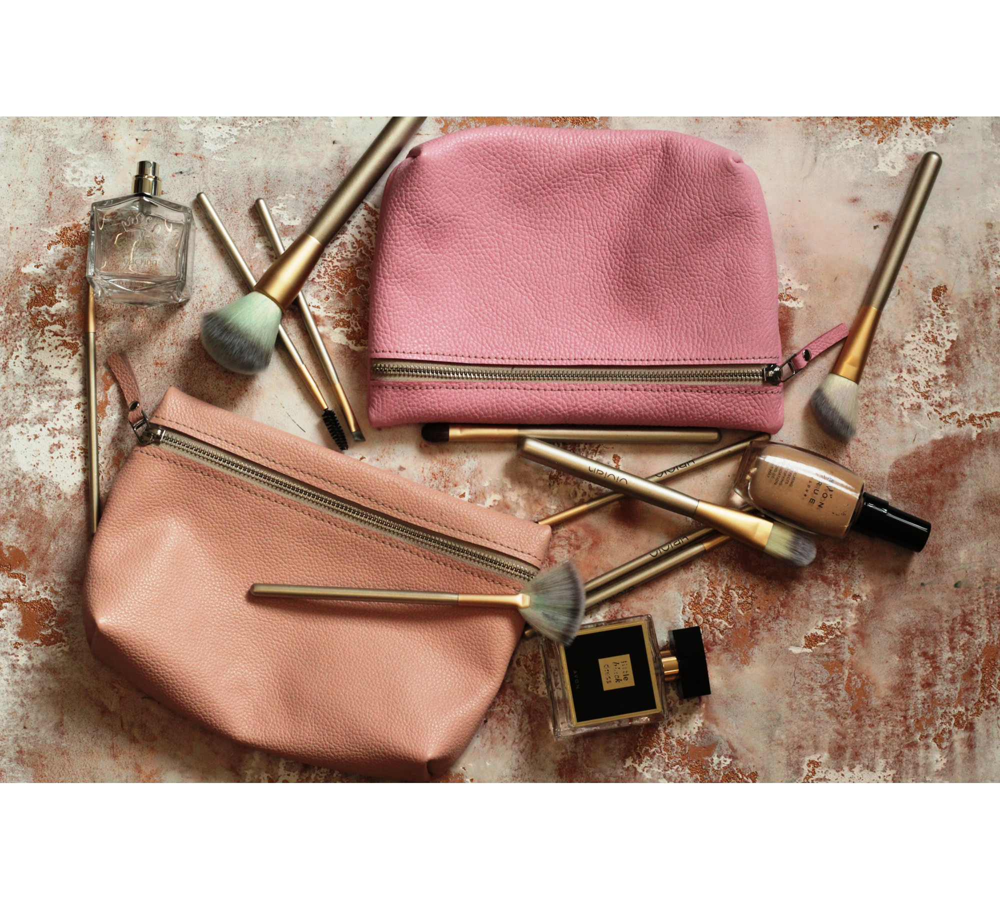 Personalized Leather Makeup Bags for Women
