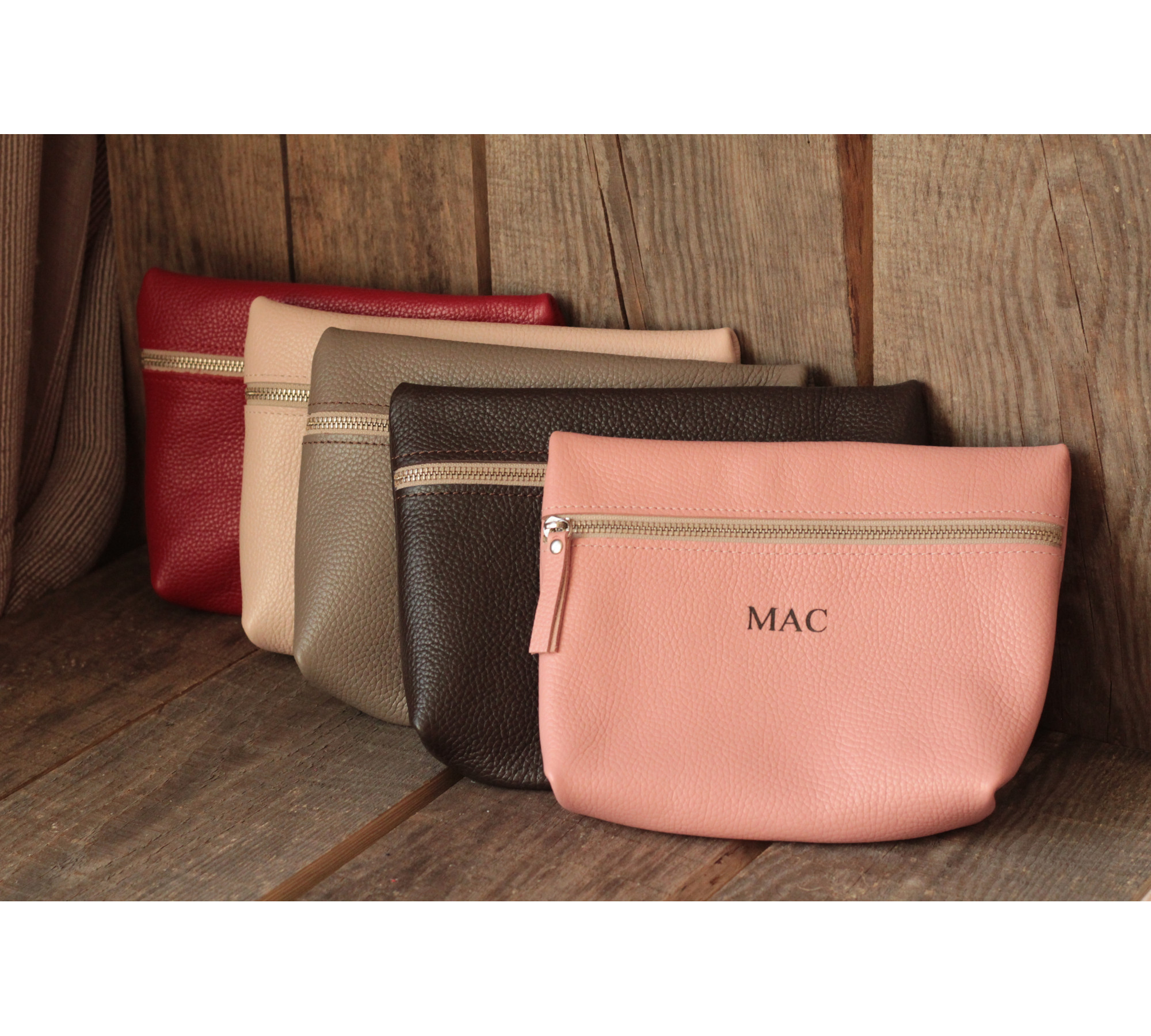 Personalized Leather Makeup Bags for Women
