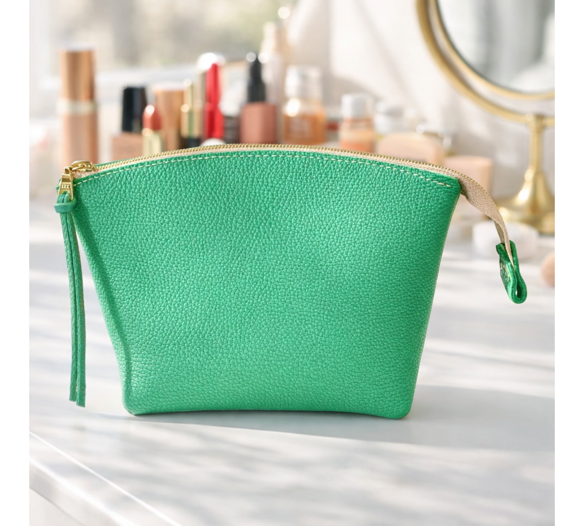 Handmade Soft Leather Makeup Bag
