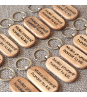 Handmade Wooden Keychain – Natural Wood Key Ring
