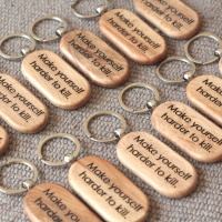 Handmade Wooden Keychain – Natural Wood Key Ring