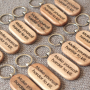 Handmade Wooden Keychain – Natural Wood Key Ring
