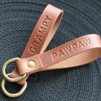 Hand-Stamped Keychain – Unique Leather Accessory