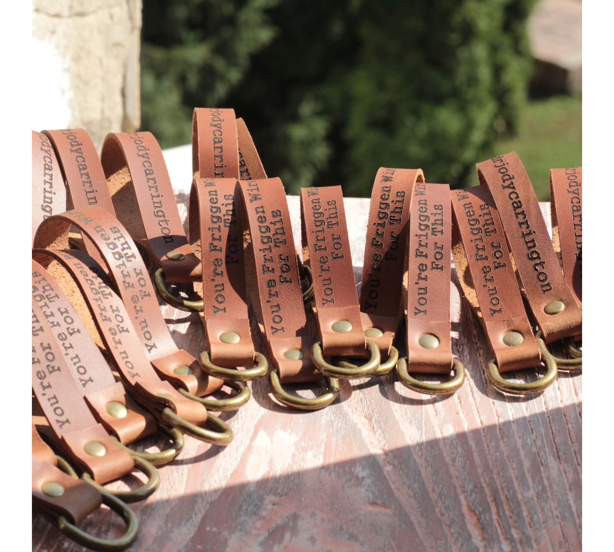 A personalized leather keychain is a great Christmas gift idea 