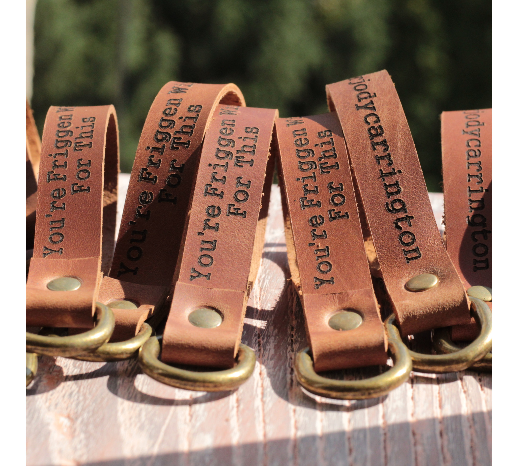 A personalized leather keychain is a great Christmas gift idea 