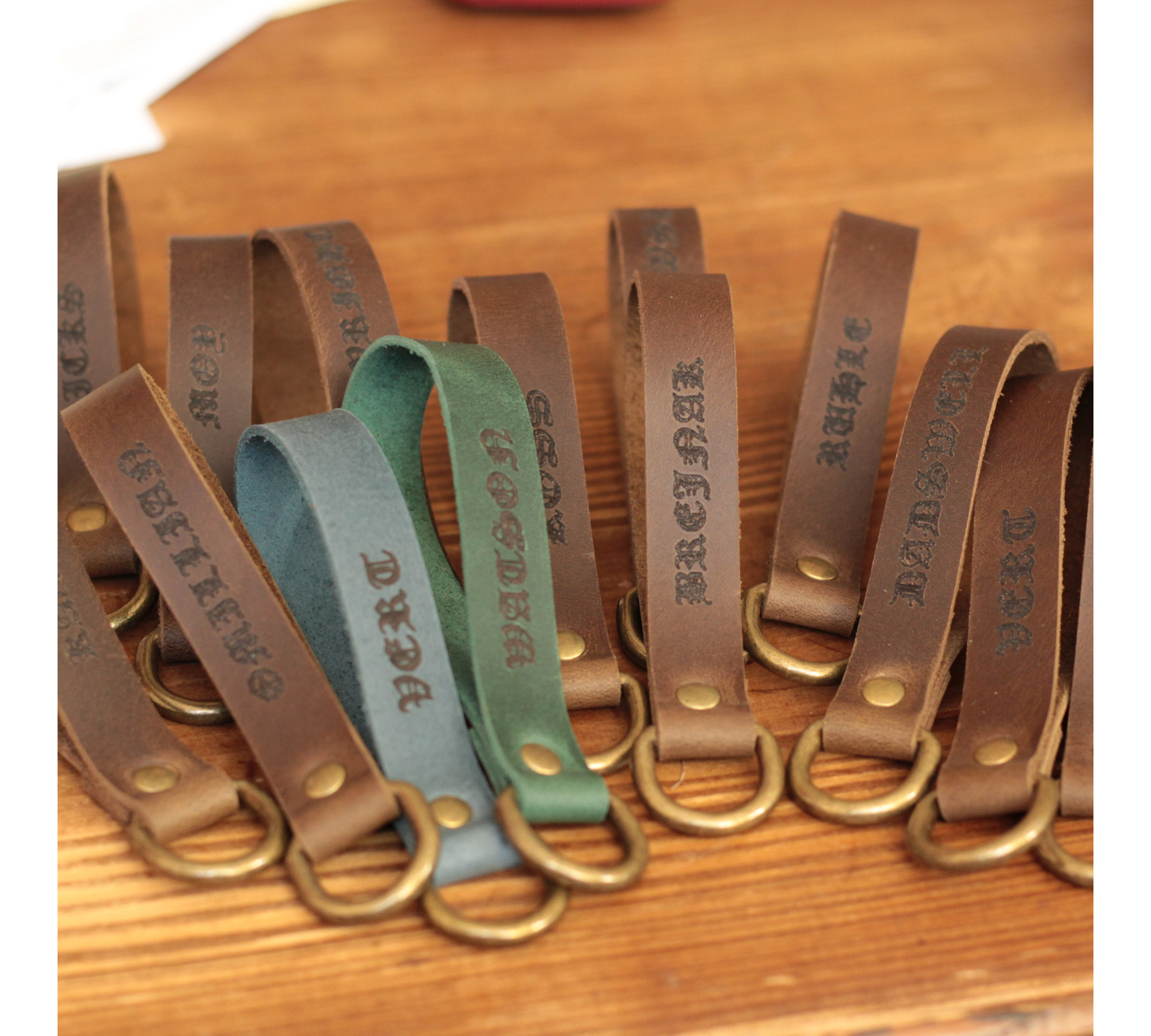 A personalized leather keychain is a great Christmas gift idea 