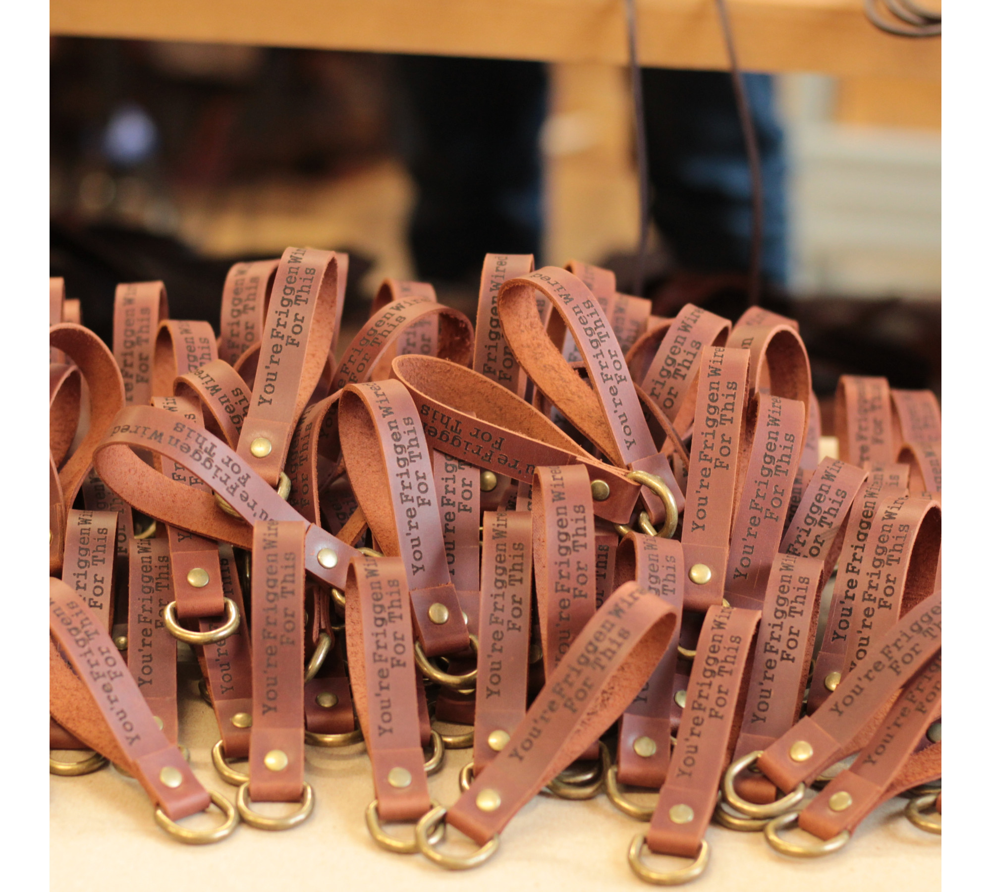 A personalized leather keychain is a great Christmas gift idea 