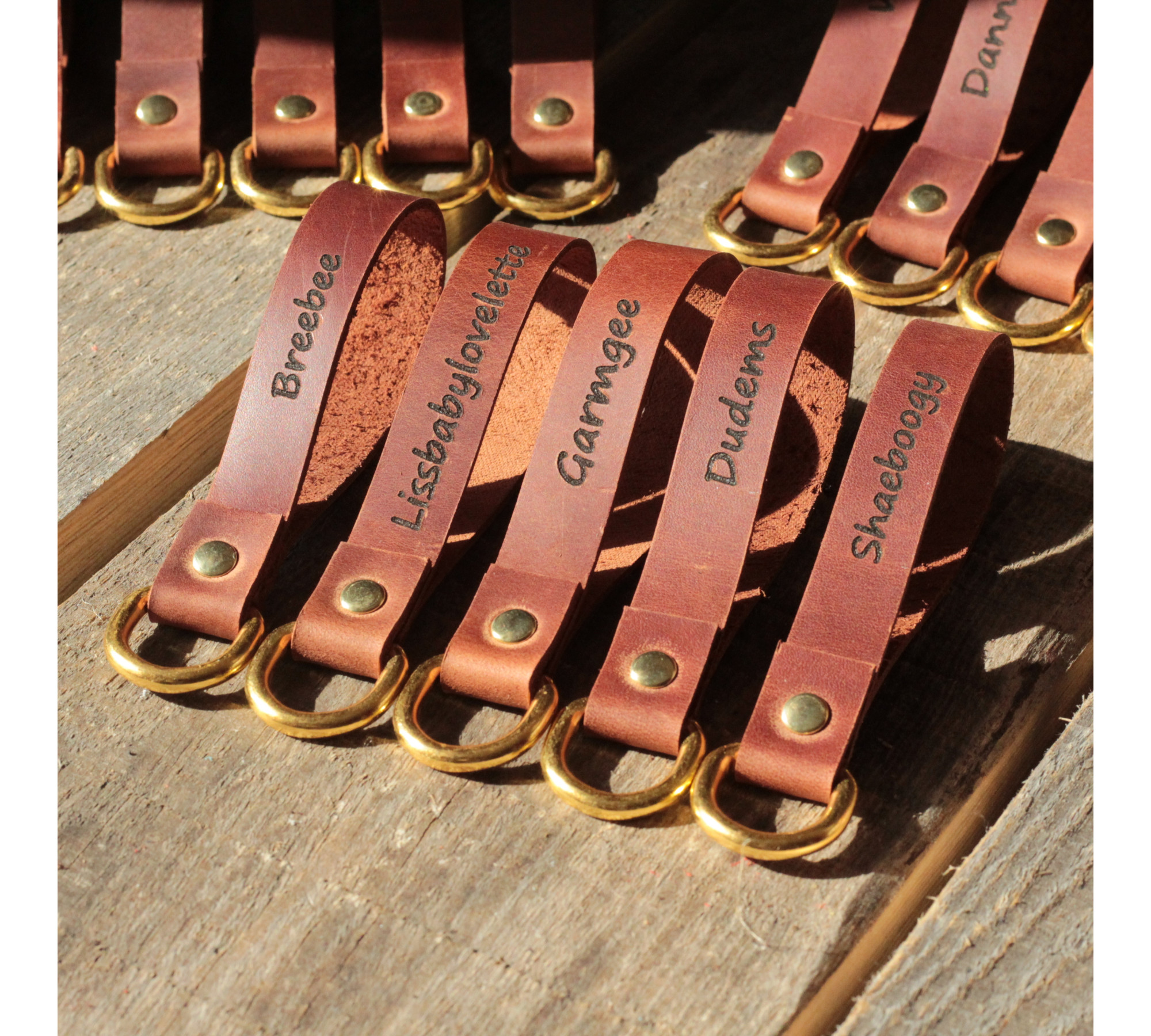 A personalized leather keychain is a great Christmas gift idea 