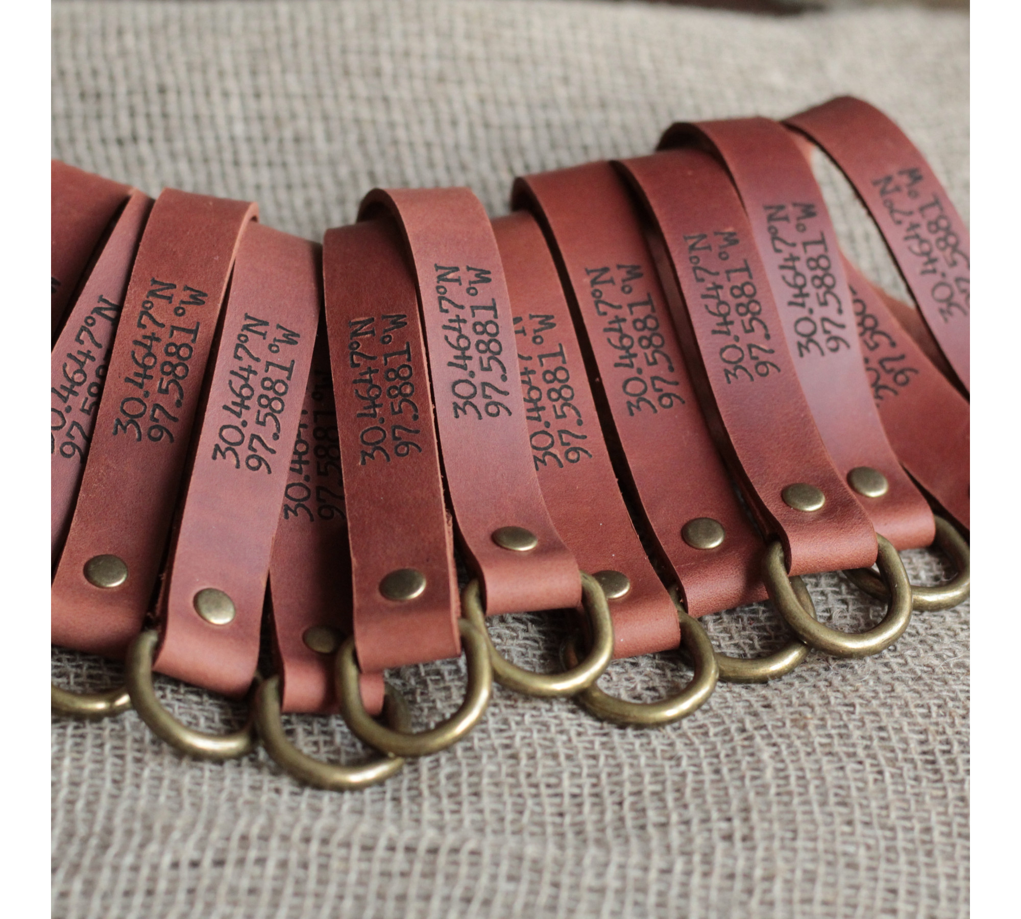 A personalized leather keychain is a great Christmas gift idea 