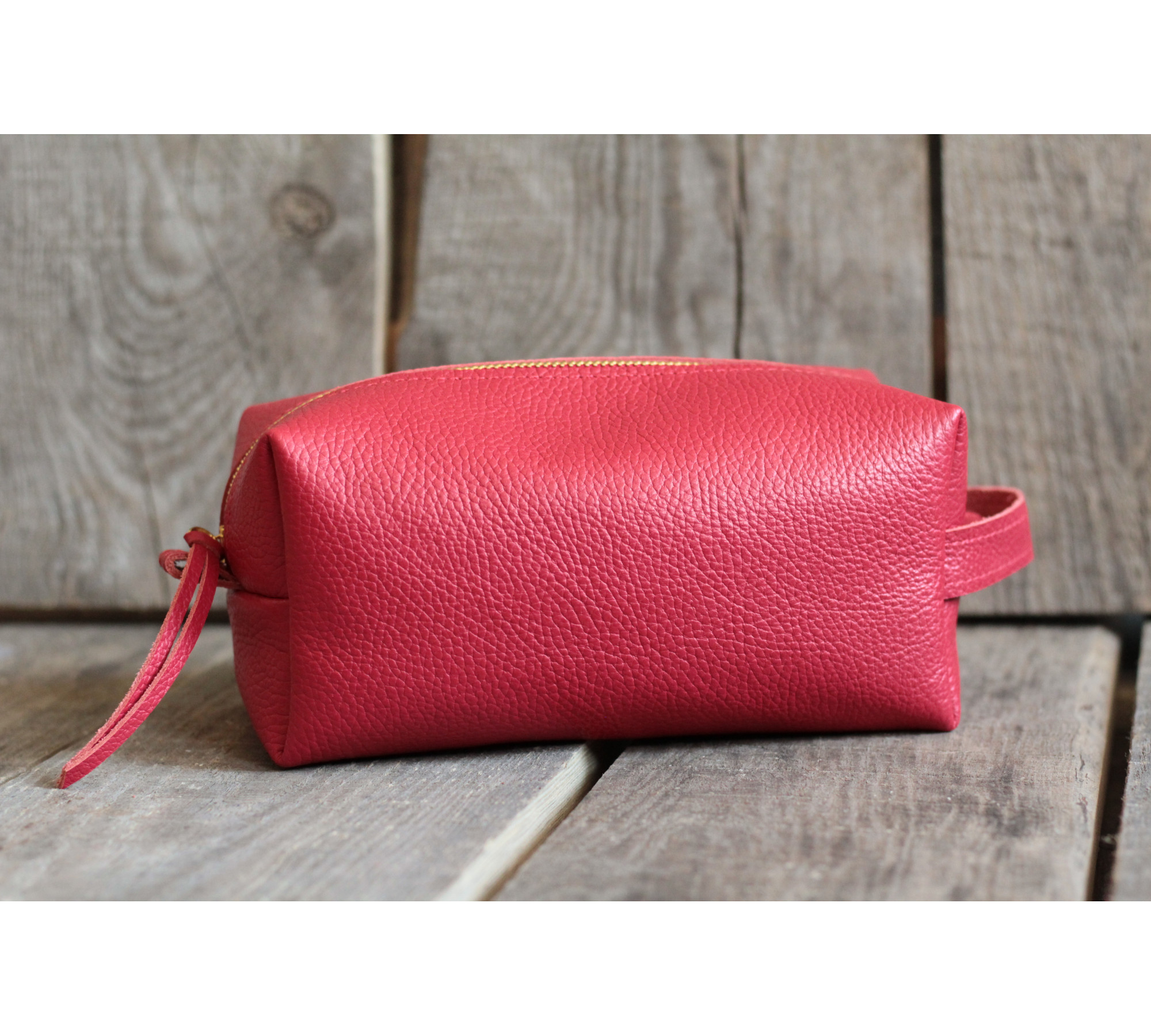 Soft Leather Makeup Pouch