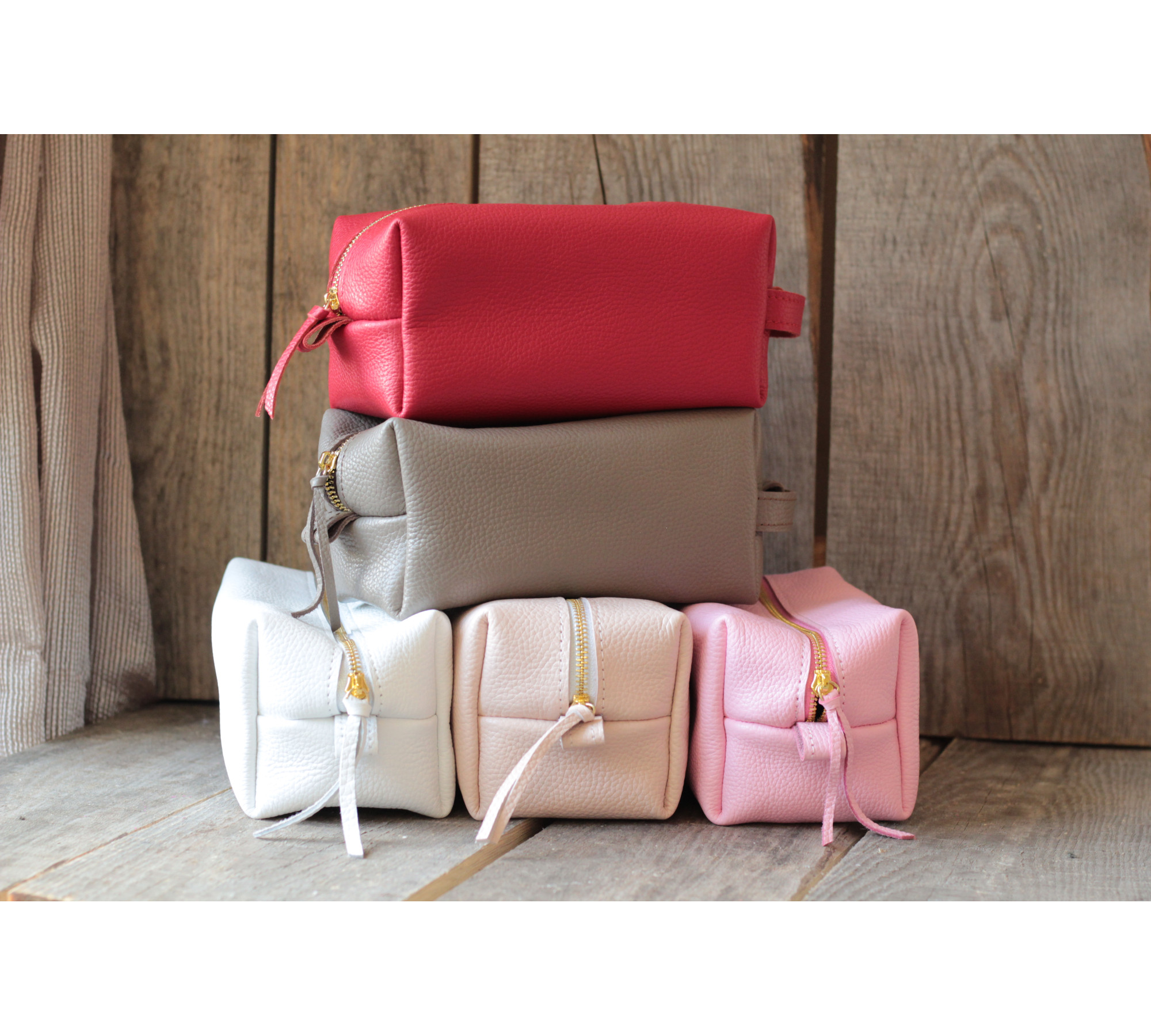 Soft Leather Makeup Pouch