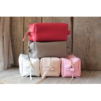 Soft Leather Makeup Pouch