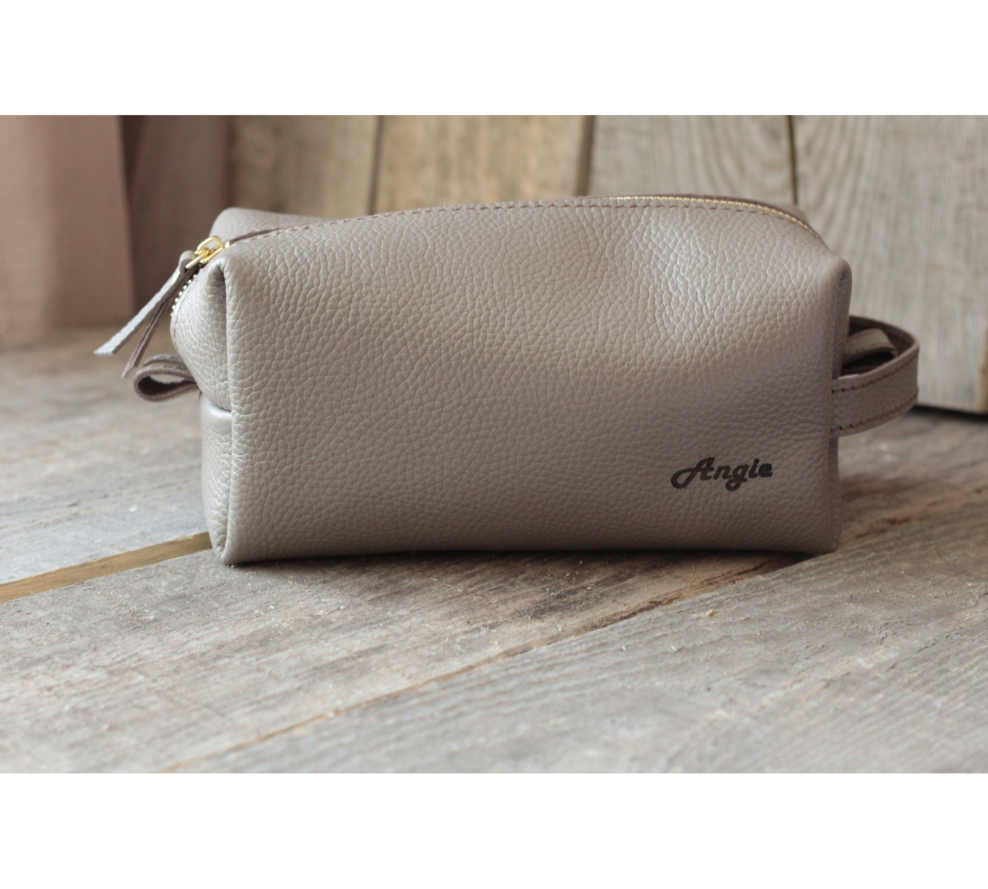 Soft Leather Makeup Pouch