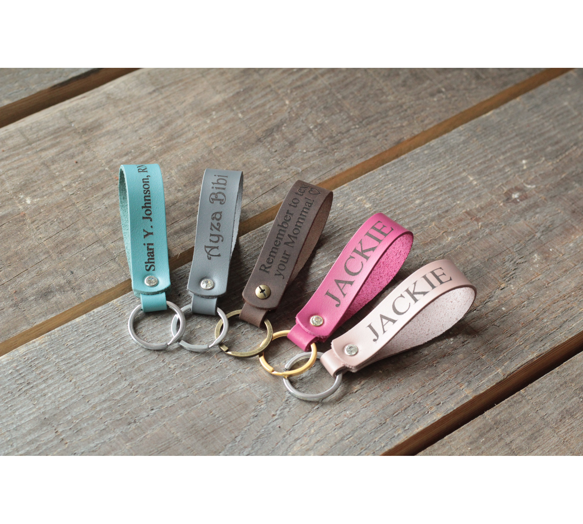 Personalized Leather Keychain - Custom Engraved Gift