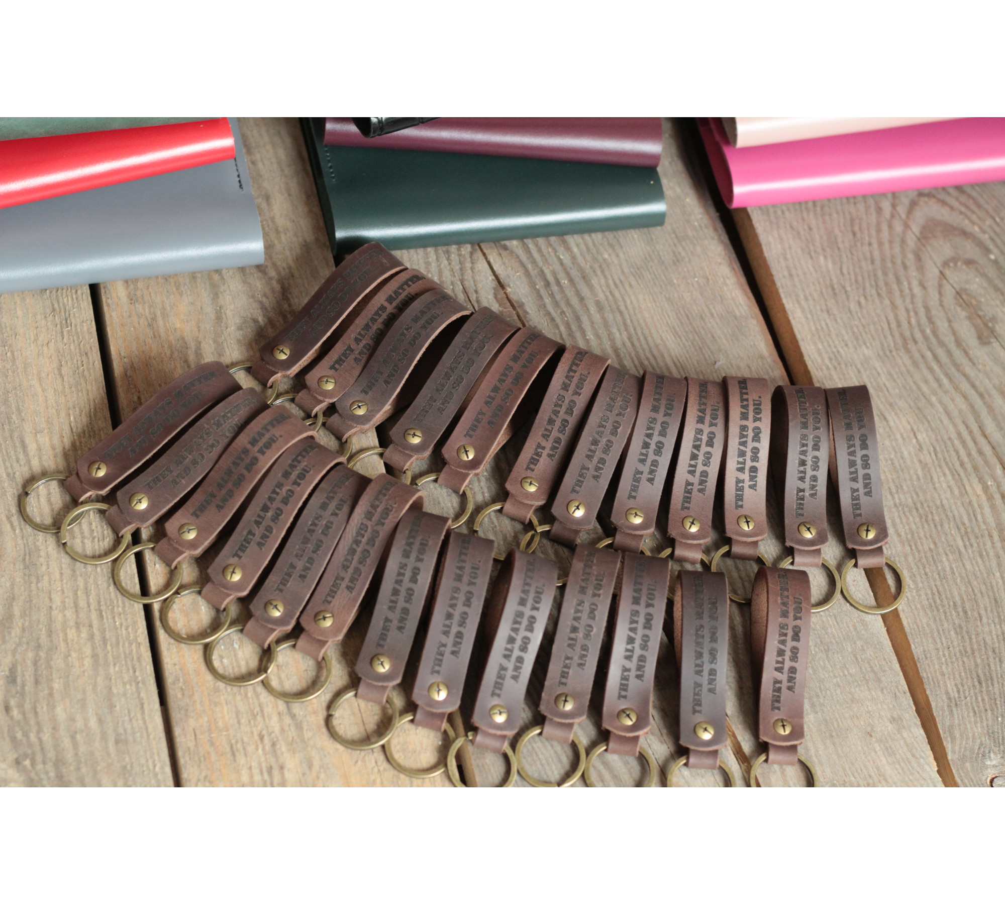 Personalized Leather Keychain - Custom Engraved Gift