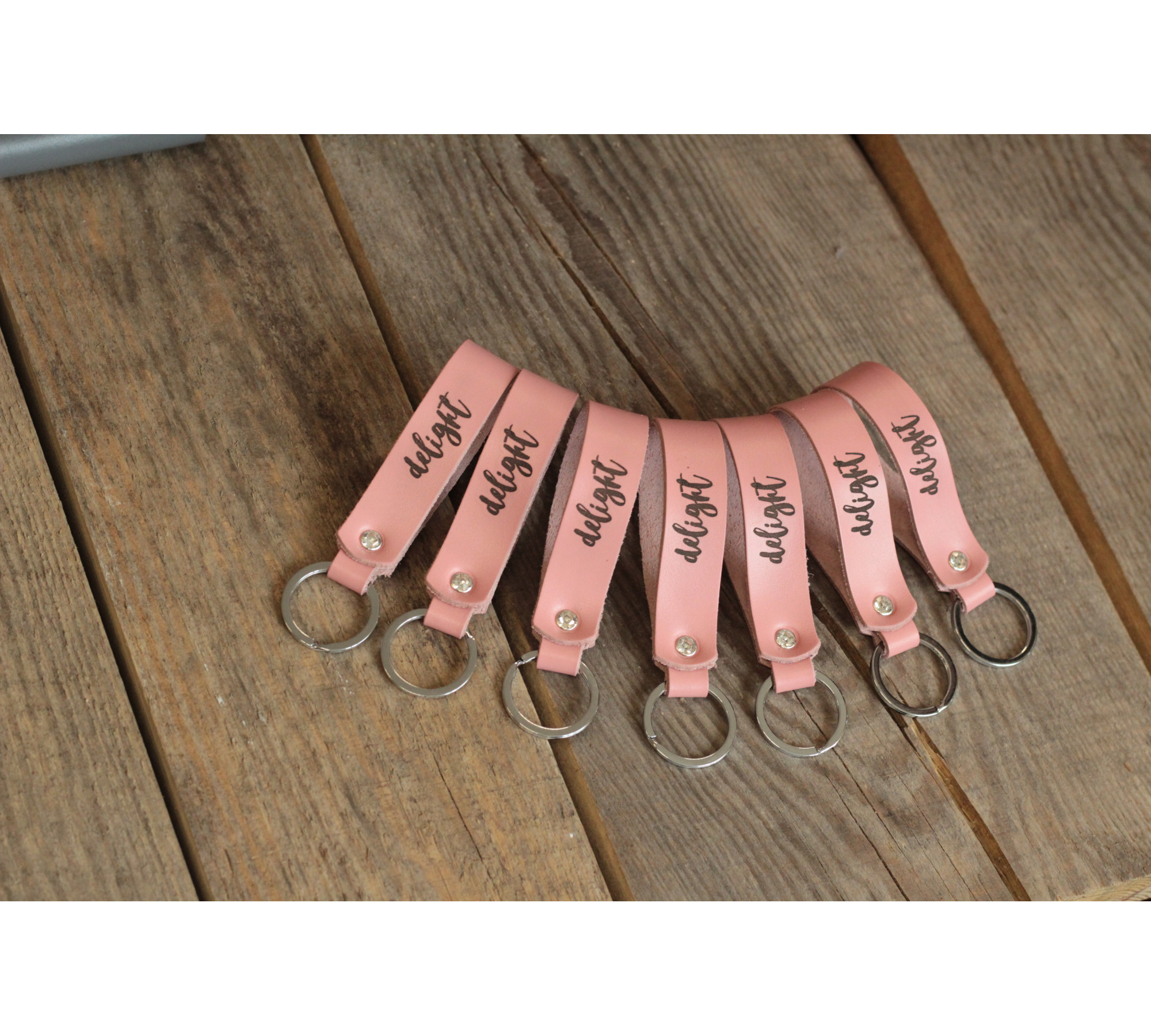 Personalized Leather Keychain - Custom Engraved Gift